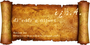 Ördög Albert névjegykártya