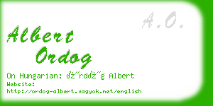 albert ordog business card